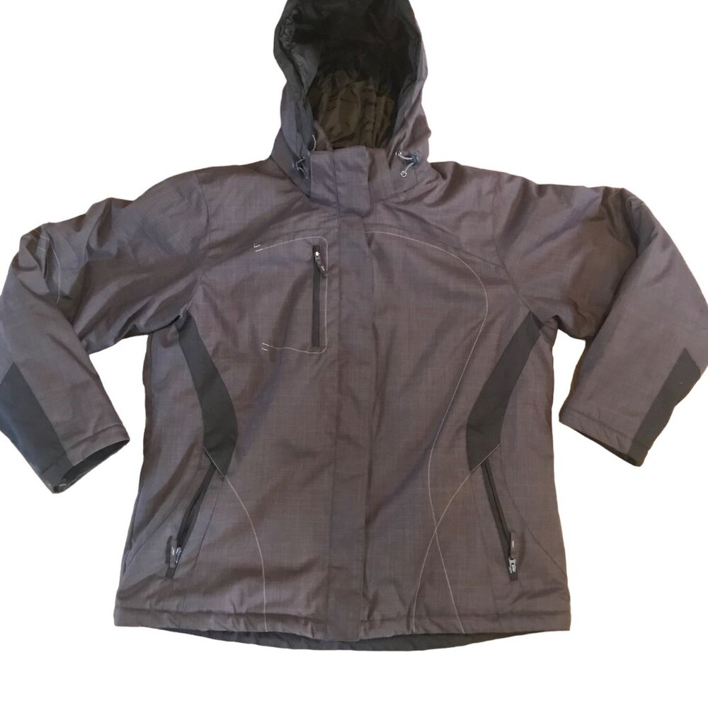 North End Jacket Womens XXL Sport Weather Technology Coat Brown Zipper Pockets